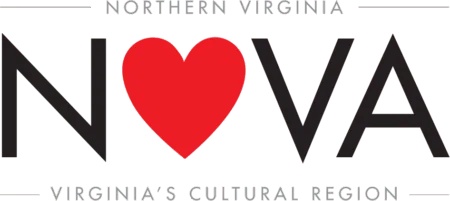 Logo for Northern Virginia featuring the letters N and VA with a red heart in place of the O, plus the tagline Virginia’s Cultural Region.