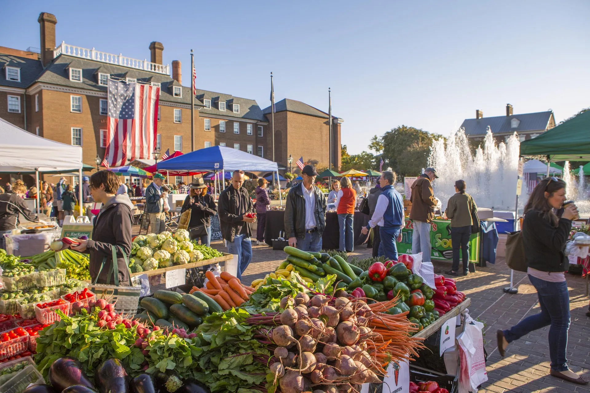 The Old Town Farmers Market at Market Square in Alexandria, VA.