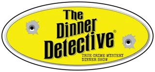 Dinner Detective logo with oval design and tagline text