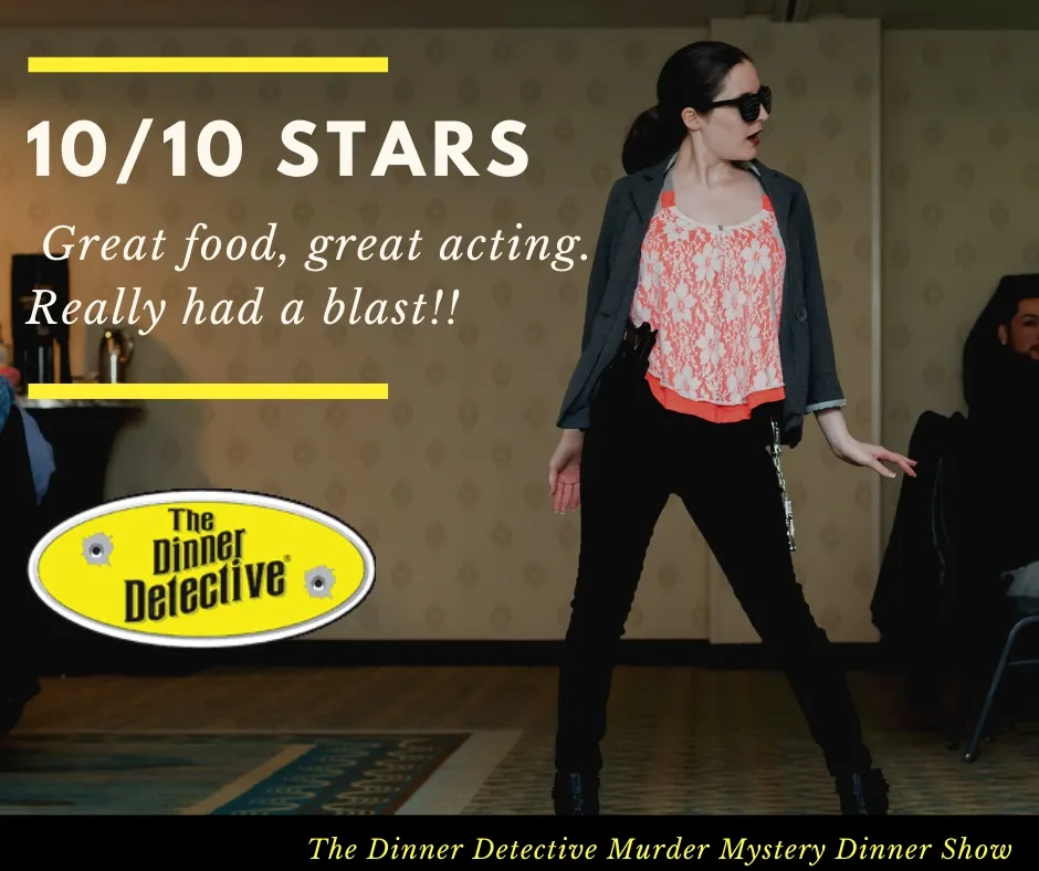 Dinner Detective interactive murder mystery dinner theater performance at Sheraton Suites