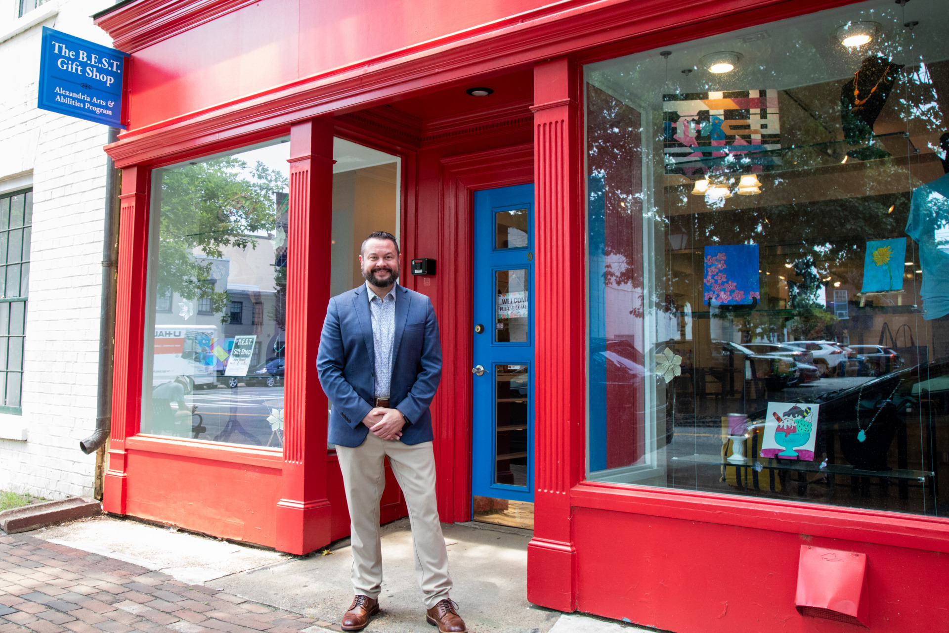 Joel Pace standing in front of the store.